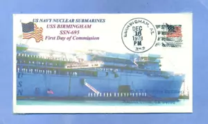 USS BIRMINGHAM SSN-695 USN U-Boot Farbe Foto Siegel Newport Nachrichten FD Comm PM - Bild 1 von 1
