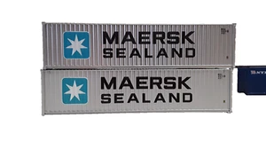 HO WALTHERS 40' CARGO CONTAINER MAERSK SEALAND SET OF 2 (HO-135 - Picture 1 of 7