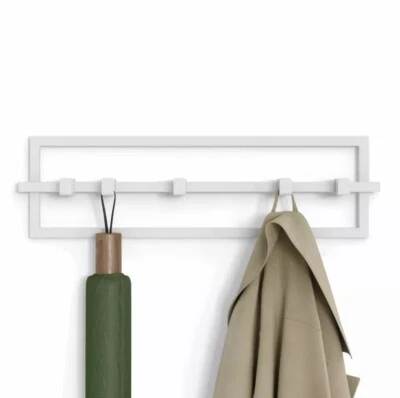 Umbra Mueble Armario Gancho Cubiko 5, Armario Pared, 5 Ganchos, Acero, Blanco Foto 1 de 4