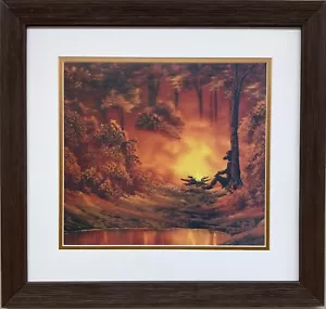 Bob Ross "Campfire" Happy Trees CUSTOM FRAMED ART Nature Print - Picture 1 of 3