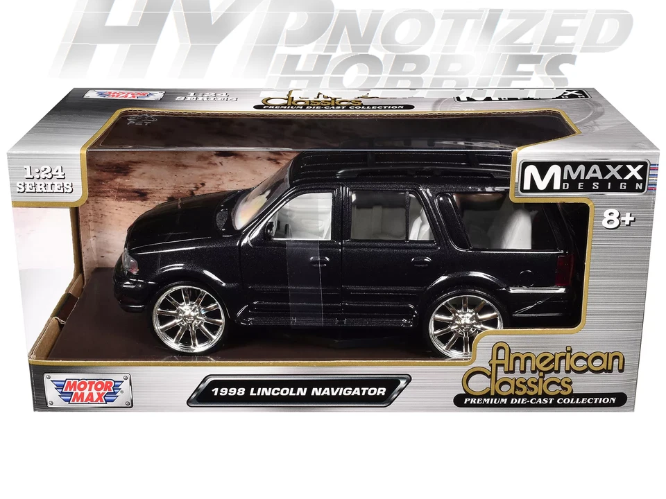 Motormax 1:24 1998 Lincoln Navigator fundido a presión negro 73227 Foto 1 de 1