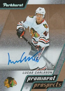 2020/21 Parkhurst #PP14 LUCAS CARLSSON Gold Prominent Prospects Autograph R/C - Picture 1 of 2