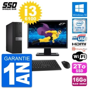 PC DELL 5050 SFF Bildschirm 27 " Intel i3-6100 RAM 16Go SSD 2To HDMI Windows 10 - Bild 1 von 8