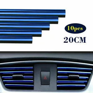10PCS Striscia Interna Auto Blu Climatizzatore Presa Decorazione Accessori - Foto 1 di 12
