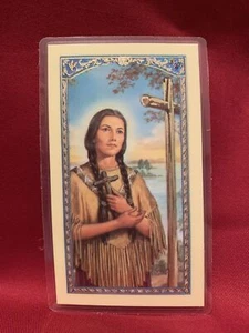 Bonella Heilige Karte von W. J. Hirten Co. Kateri Tekakwitha - Bild 1 von 3