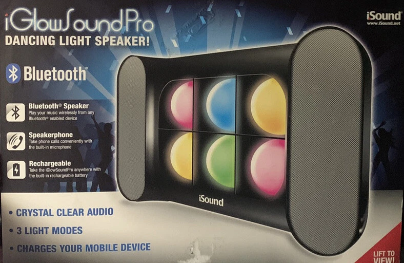 Pink iSound Wireless Rechargeable Bluetooth iGlow Dancing light Speaker #YY9 - Image 1 of 3