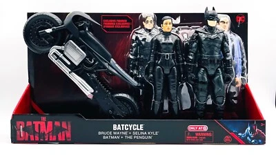 DC The Batman Batcycle 12 Inch Set Bruce Wayne Selina Kyle Batman The Penguin - Image 1 of 4