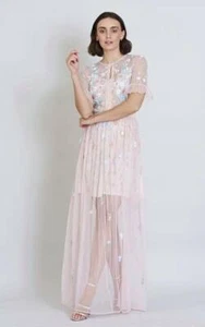 Maxi Vestido Dama de Honor Frock & Frill Rosa Bordado Fillipa (Talla 16) - Imagen 1 de 9