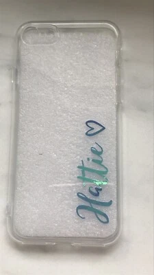 PERSONALISED PHONE CASE IPHONE AESTHETIC CLEAR NAME CUTE HEART - Image 1 of 3