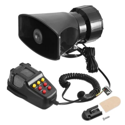 Vehicle Police Siren Horn Megaphone 100W 12V 7 Sound PA Speaker Anti-Theft Alarm - Image 1 of 4
