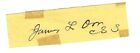 Autographe James L Orr sénateur confédéré, homme politique américain