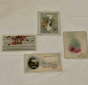 4 vier antike Postkarten 1 verschickt 3 unbespielt - Bild 1 von 11