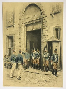 Cavalry District EDOUARD DETAILLE Photogravure Monogram MILITARIA Manzi 1890 - Picture 1 of 3