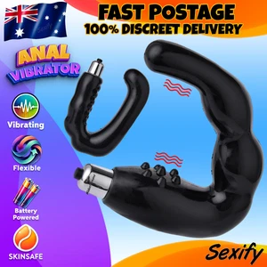 Anal Vibrator Bead Butt Plug Vibrating Prostate Massager Male Dildo Mens Sex Toy - Picture 1 of 21