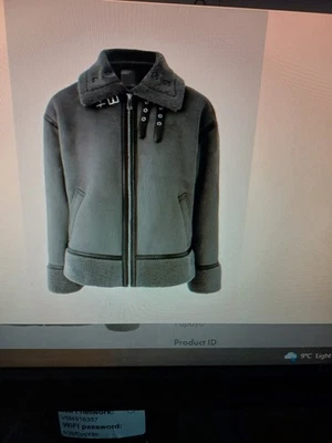 Jaqueta cinza aviador Suedette - Imagem 1 de 4