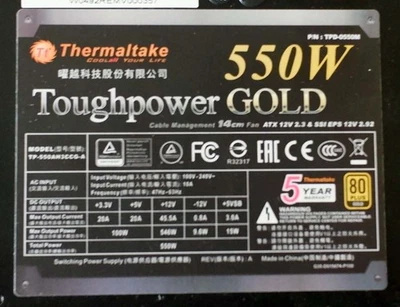 550W Netzteil Thermaltake ToughPower Gold * Modular * 80+ Gold * TP-550AH3CCG-A - Bild 1 von 4