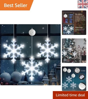 Charming 3Pcs Battery Operated Snowflake LED Window Lights for Christmas Magic - Image 1 of 4