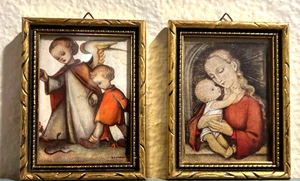 Paar MJ Hummel Vintage MCM Drucke Mutter & Kind & sein Schutzengel Germany selten - Bild 1 von 10