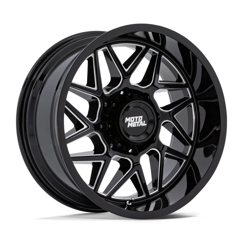Rueda 20" Moto Metal MO812 Turbina Negra Fresada 20x9 6x135 20mm Para Ford Lincoln Foto 1 de 4