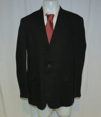Issey Miyake Men Black Barathea Three Button Suit Jacket Size 5 - Image 1 of 4