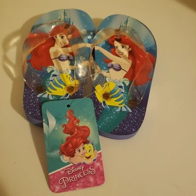 NEW Disney Little Mermaid Toddler Girls' Size 5/6 Flip-Flop Sandals (PURPLE) - Image 1 of 4