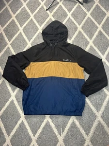 Matix Mens black/brown/navy jacket windbreaker size L - Picture 1 of 4