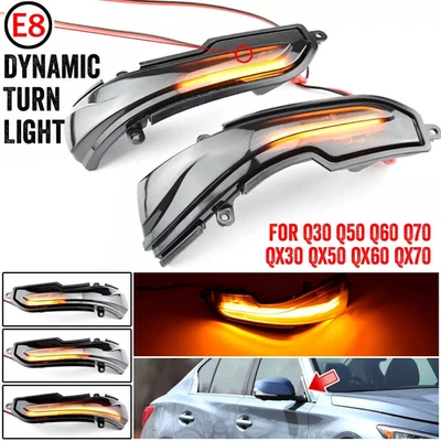 2 светодиодных зеркальных последовательных указателя поворота для Infiniti Q50 Q60 Q70 2014-2022 - Изображение 1 из 4