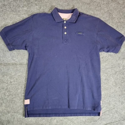 Camisa Polo ORVIS Para Hombre L Púrpura Gruesa 100% Algodón Manga Corta Peces 48x31 Foto 1 de 4