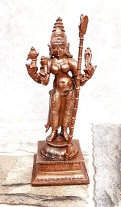 Handmade Copper Hindu Goddess Rajarajeswari Statue Figurine Sculpture - Bild 1 von 5