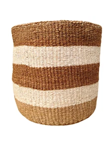 African Kiondo Basket Woven Sisal Storage Planter Kenyan Made 10.5 in/27cm Brown - Picture 1 of 7