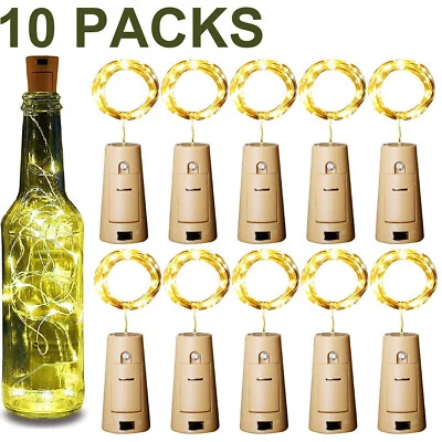 Luces de hadas de botella luces de cadena de cobre a pilas decoración de San Valentín Foto 1 de 4