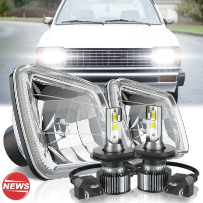 Par de faros LED cromados haz alto/bajo cromados para camioneta Isuzu I-Mark 7X6" 5X7 pulgadas Foto 1 de 4