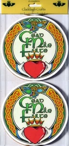 Four Cead Mile Failte Coasters 4'' (K06) (10 Pack) - Picture 1 of 1