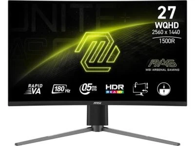 MSI 27" 180 Hz Rapid VA QHD Gaming Monitor 2560 x 1440 (2K) 0.5ms (GTG) MAG27CQ6 - Image 1 of 4