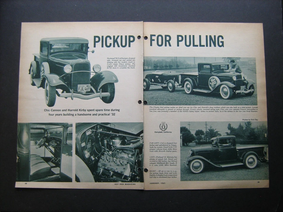 1932 Ford Model 18 pickup w/1941 Mercury V8 feature car from 1961 with cool pics - Image 1 of 1