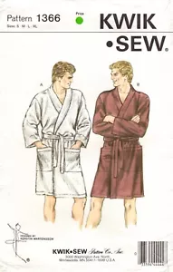 Bata Hombre Kwik Costura Patrón 1366 Tallas S M L XL SIN CORTAR - Imagen 1 de 2