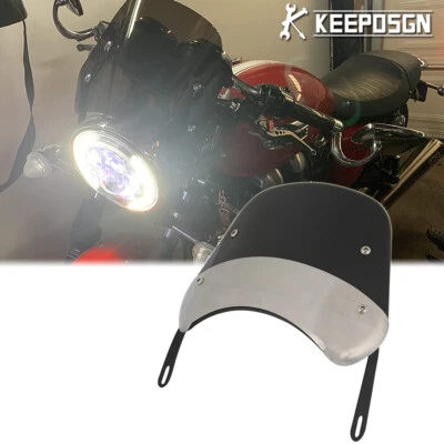Wind Shield Screen Deflector w/ Bracket For Triumph Thruxton 900 5"-7" Headlight - Image 1 of 4