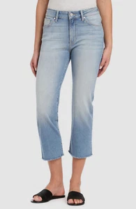 $128 Mavi Women's Blue Jeans Frayed Hem Crop Mid Rise Waist Denim Pants Size 26 - Picture 1 of 5