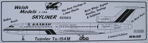 Welsh Models Tupolev Tu-154M Bulgarian Airlines 1:144 Flugzeug Bausatz Model Kit - Bild 1 von 3