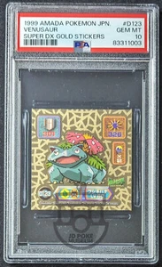 Pokemon 1999 Japanese Amada Super DX Gold Venusaur D123 - Gem Mint PSA 10 Pop14 - Picture 1 of 3