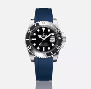 Oysterflex Rubber Strap with Clasp for Rolex - 20mm, Navy Stylish High Quality - Picture 1 of 7