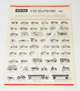 Cennik 1976 Wiking Samochody Modele  - Zdjęcie 1 z 4
