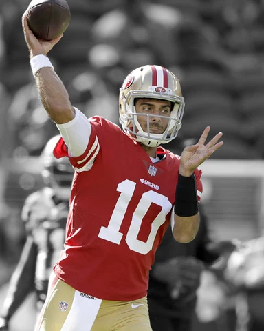 San Francisco 49ers JIMMY GAROPPOLO Glossy 8x10 Photo Spotlight Football Poster Cover