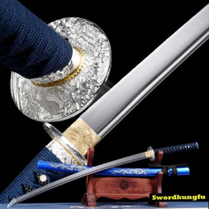 Blue Dragon Japanese Sword Samurai Katana Carbon Steel Sharp Blade Battle Saber - Picture 1 of 12