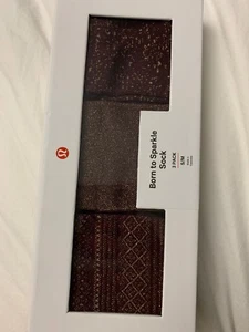 Lululemon Born To Sparkle Sock NWT 3 Pack S/M DKAD Color Fits Sz 5 - 7 Gift Set - Picture 1 of 3