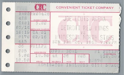 Dino Ciccarelli GW G#66 Season G#48 Ogrodnick G#69 Ticket Stub 2-28-1982 Wings - Image 1 of 4