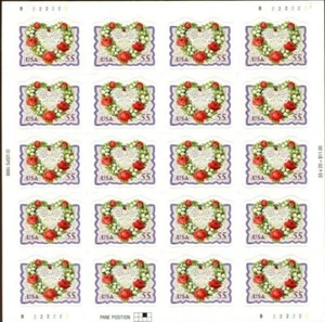 US, #3275, 55¢ VICTORIAN HEART Complete Sheet of 20 Stamps Mint Never Hinged - Picture 1 of 1