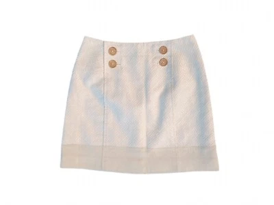 Juicy Couture Couture Mini Skirt Cream Ivory Sz. 36/ XXS Made in Italy Rare - Image 1 of 4