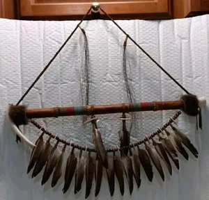 Vintage Native American Peace Pipe Beaded Stem Deer Antler Horse Hair AMAZING - Picture 1 of 15