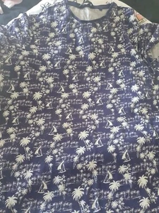 Cedar Wood State Mens Purple Palm Tree Sail Boats T-Shirt Size XL Round Neck - Picture 1 of 2